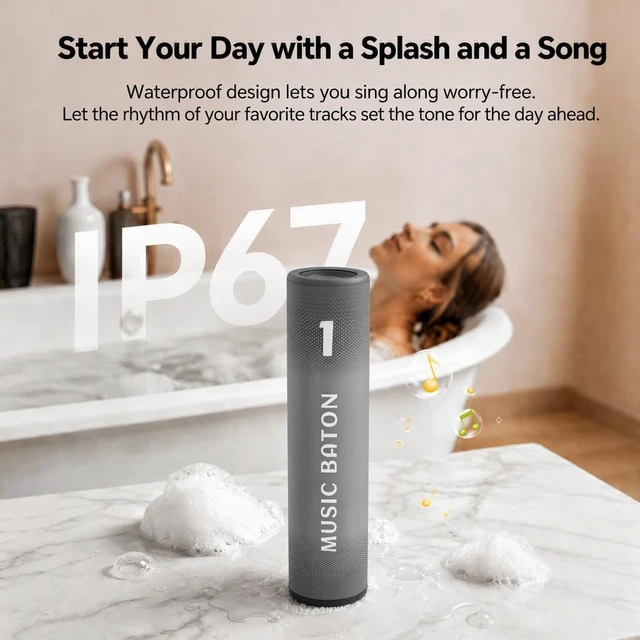 Alt view image 6 of 7 - Portable Bluetooth Speaker, Gray Attractive exterior design, excellent sound quality Rugged Outdoor for Party,camping,sport.and even more suitable as a gift