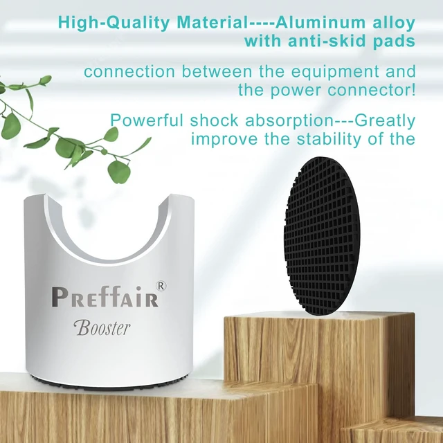 Alt view image 4 of 7 - Prefair Booster Aluminum Alloy Cable Riser, Silver, 1.61'x1.57' AC Power Wire Stabilizer, Audio Cord Holder, Crimp Cable Holder Pin