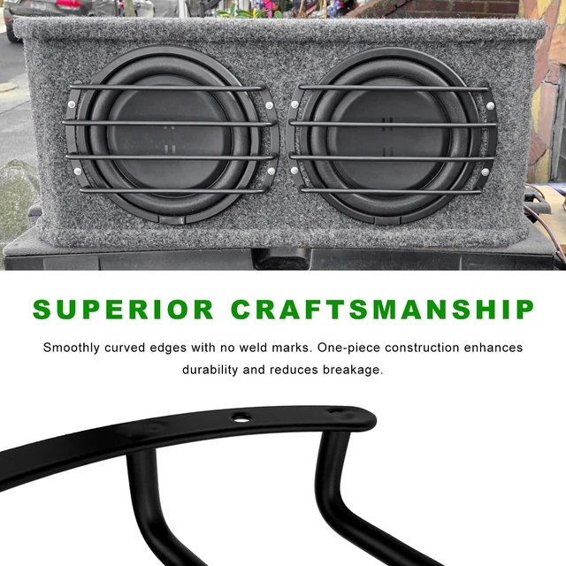 Alt view image 3 of 6 - 2 PCS Car Speaker Grill Cover, 8 Inch Auto Speaker Grill Bar Subwoofer Protective Cover, Metal Audio Subwoofer Bar Grille Guard for Auto Home Speakers, Car Accessories (8-inch)