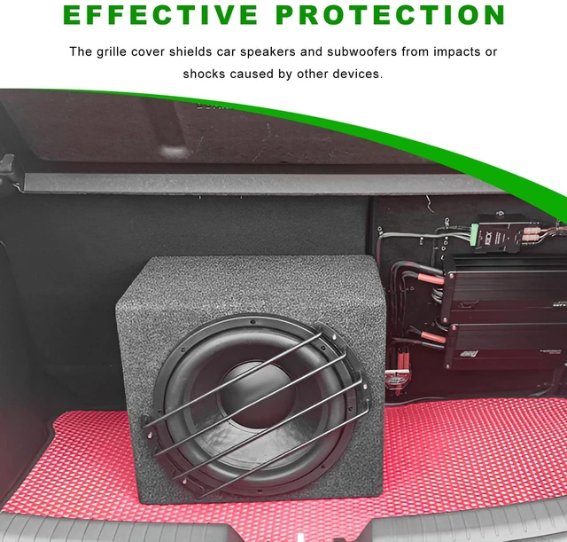 Alt view image 4 of 6 - 2 PCS Car Speaker Grill Cover, 8 Inch Auto Speaker Grill Bar Subwoofer Protective Cover, Metal Audio Subwoofer Bar Grille Guard for Auto Home Speakers, Car Accessories (8-inch)