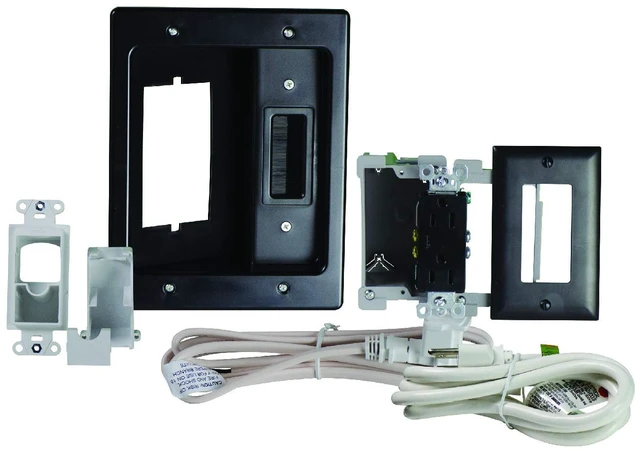Main image of Legrand, Home Office & Theater, In Wall TV Power Kit, Black, 6ft Length, HT22U2BKR6