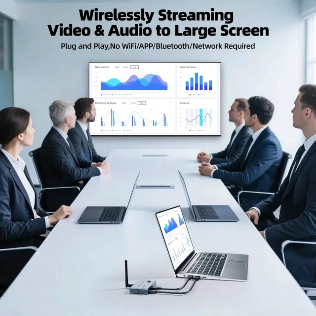 Alt view image 2 of 7 - Wireless HDMI Transmitter and Receiver 100m/328ft,Plug & Play Wireless HDMI Extender Kit 4K Decode to Monitor from PC/Projector/TV Box