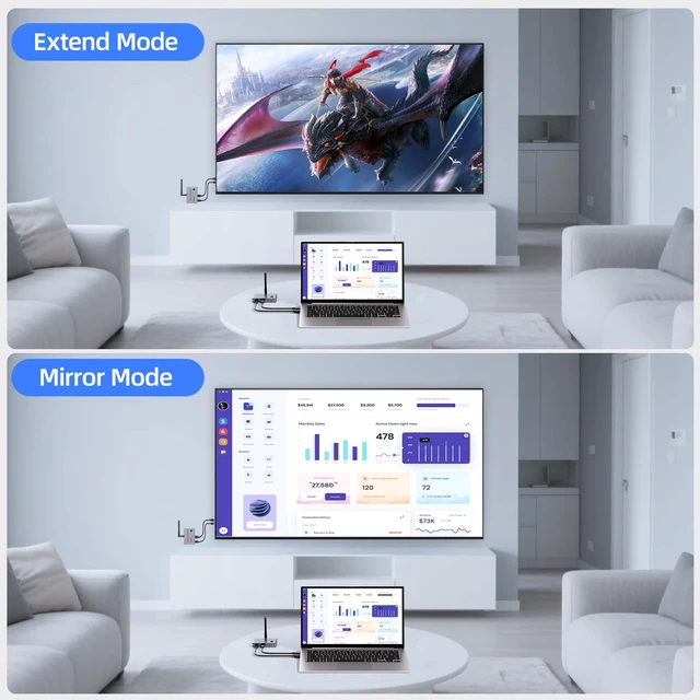 Alt view image 5 of 7 - Wireless HDMI Transmitter and Receiver 100m/328ft,Plug & Play Wireless HDMI Extender Kit 4K Decode to Monitor from PC/Projector/TV Box