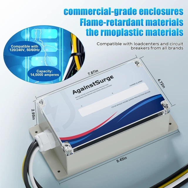 Alt view image 4 of 7 - Upgraded FHSPD140 Whole House Surge Protection, 140000 Amp 120/240V Indoor & Outdoor Rated, Compatible with Siemens FS140
