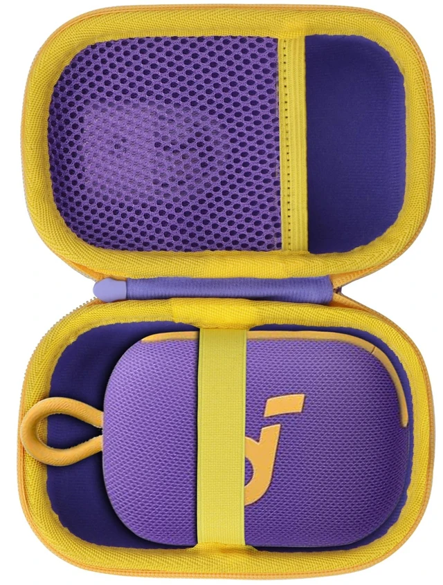 Main image of Storage Case Compatible with Anker Soundcore Select 4 Go Speaker (Purple + Yellow Case)