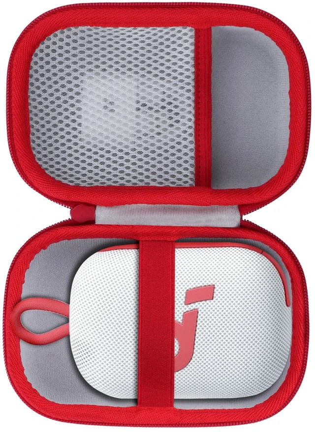 Main image of Storage Case Compatible with Anker Soundcore Select 4 Go Speaker (Off White + Red Case)
