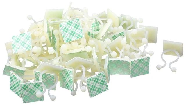 Main image of 66 Pcs White Nylon Self-Adhesive Twist Locks Holder Cable Tie Clips