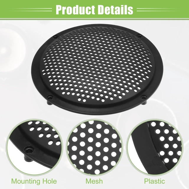 Alt view image 4 of 7 - Universal 6" Car Speaker Grills Cover Mesh - Pack of 2 6 Inch Audio Speaker Subwoofer Guard Protector Case, with Mounting Screws, ABS, Black