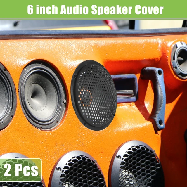 Alt view image 2 of 7 - Universal 6" Car Speaker Grills Cover Mesh - Pack of 2 6 Inch Audio Speaker Subwoofer Guard Protector Case, with Mounting Screws, ABS, Black