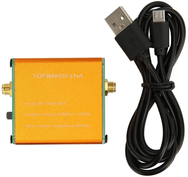 Alt view image 7 of 7 - 0.1MHz6GHz Full Band Low Noise Amplifier, 20dB High Gain LNA RF Power Preamplifier Module, SMA Female Ultra Low Noise Gain Block Amplifier, 300mAh Battery (Shipped with Built in Battery)