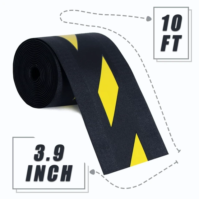 Alt view image 3 of 7 - 2 Pcs Floor Cord Cover for Office Carpet Wire Cover Under Desk Cable Grip Strip Management Hold Cords in Place for Power Cords Audio Cables Coaxial Cable (3.9 Width X 10Length) (Black and Yellow)