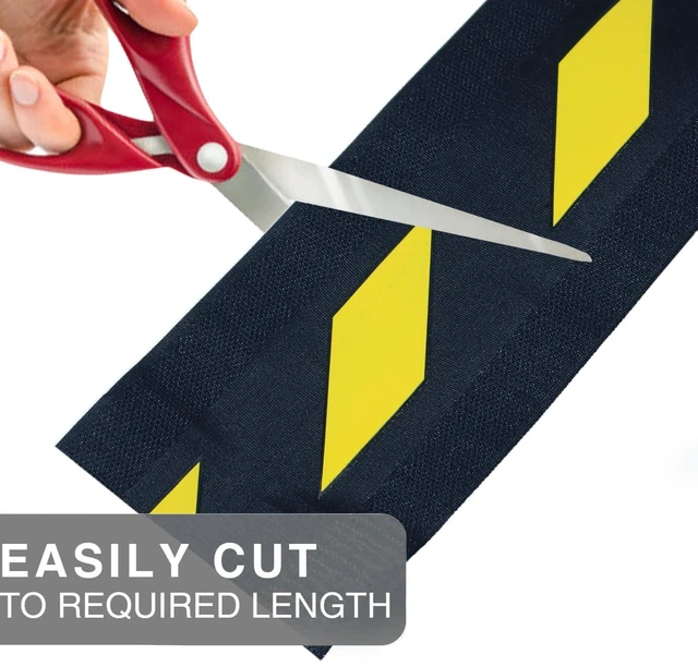 Alt view image 4 of 7 - 2 Pcs Floor Cord Cover for Office Carpet Wire Cover Under Desk Cable Grip Strip Management Hold Cords in Place for Power Cords Audio Cables Coaxial Cable (3.9 Width X 10Length) (Black and Yellow)