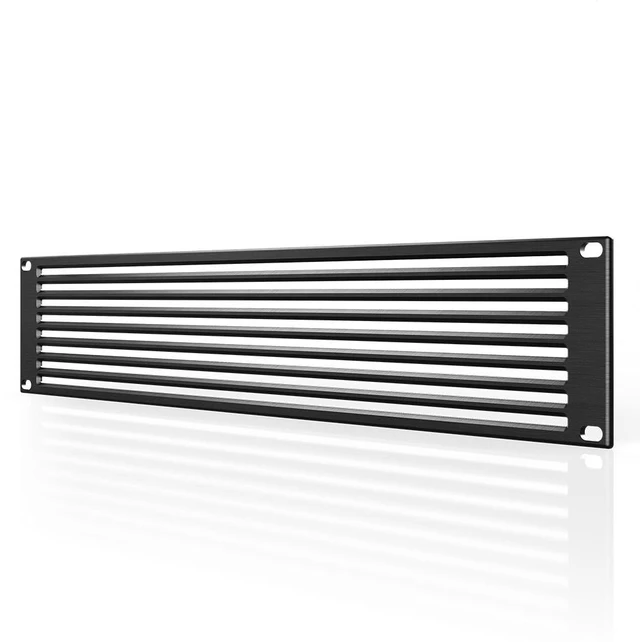 Main image of Vented Rack Panel 2U, Rackmount 19" for Server, Network & AV Anodized Aluminum Vent Panel, Improves Airflow and Covers Unused Space in Server, Network, AV, Home Theater & Equipment Racks
