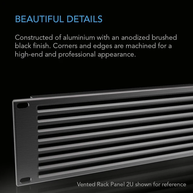 Alt view image 3 of 5 - Vented Rack Panel 3U, Rackmount 19" for Server, Network & AV Anodized Aluminum Vent Panel, Improves Airflow and Covers Unused Space in Server, Network, AV, Home Theater & Equipment Racks
