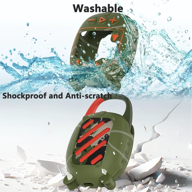 Alt view image 5 of 7 - Silicone Cover Case for JBL Clip 5 Portable Bluetooth Speaker Protective Soft Silicone Cover for JBL Clip 5 Speaker Accessories, Stand Up Case, Shockproof Cover (Squad)