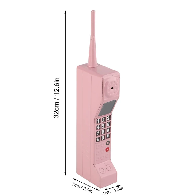 Alt view image 7 of 7 - Retro Brick Cell Phone Ornament - 90s Phone Prop Brick (Pink) Iron Brick Cellphone Model Vintage Cell Simulation Photographic Props for Photography,Movie Scenes,Home or Desktop Decoration