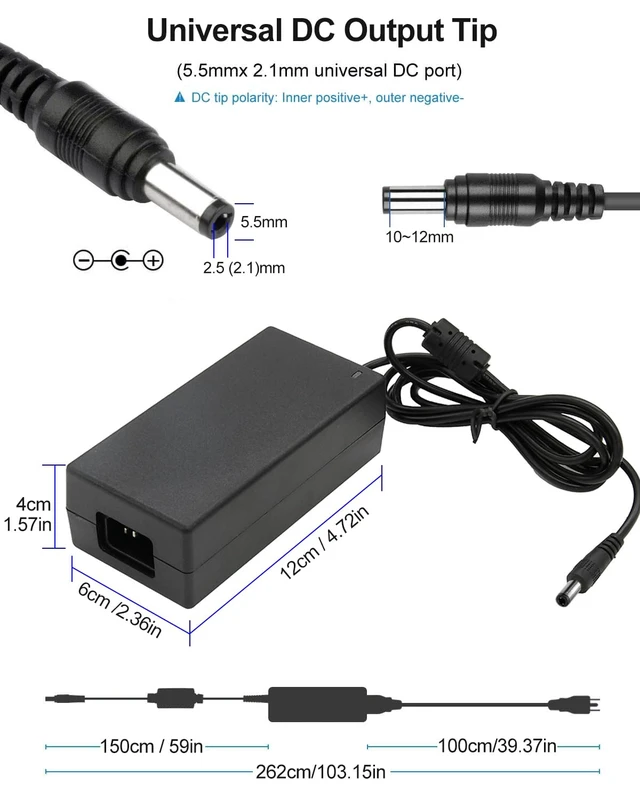 Alt view image 4 of 7 - 24V 96W LED Driver 120V AC to DC 24V 4A LED Transformer, AC-DC Power Adapter Supply for RGB W5050 WS2811 5050 3528 LED Strip Module Light, CCTV Camera, LCD Monitor, Massage Chair