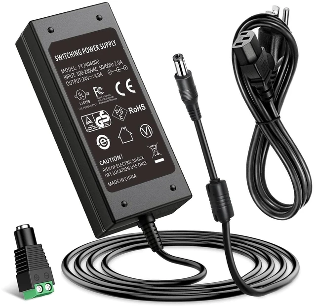 Main image of 24V 96W LED Driver 120V AC to DC 24V 4A LED Transformer, AC-DC Power Adapter Supply for RGB W5050 WS2811 5050 3528 LED Strip Module Light, CCTV Camera, LCD Monitor, Massage Chair