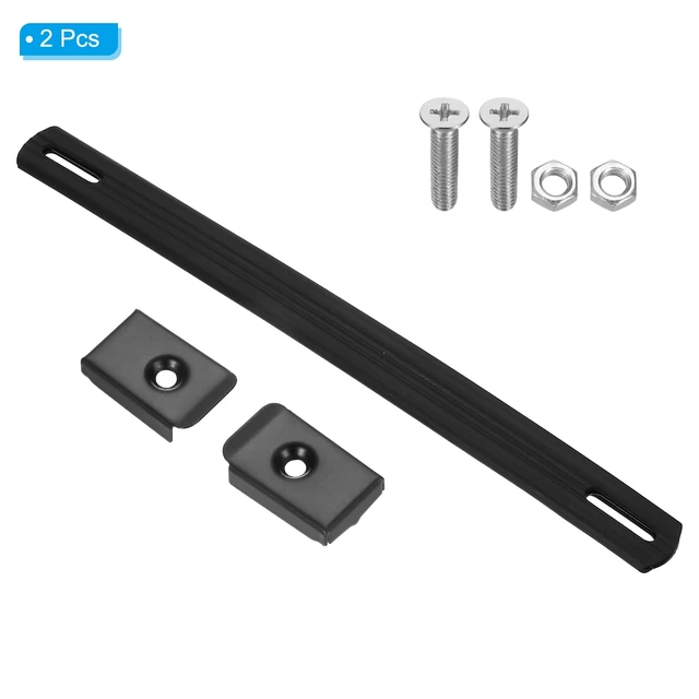 Alt view image 3 of 5 - Strap Handles Replacement 9.5 Inch, 2 Pcs Rubber Ampere Handles Pull with Metal Caps Luggage Spare Strap Handle Grip for Suitcase Box Case Speaker Cabinet, Black