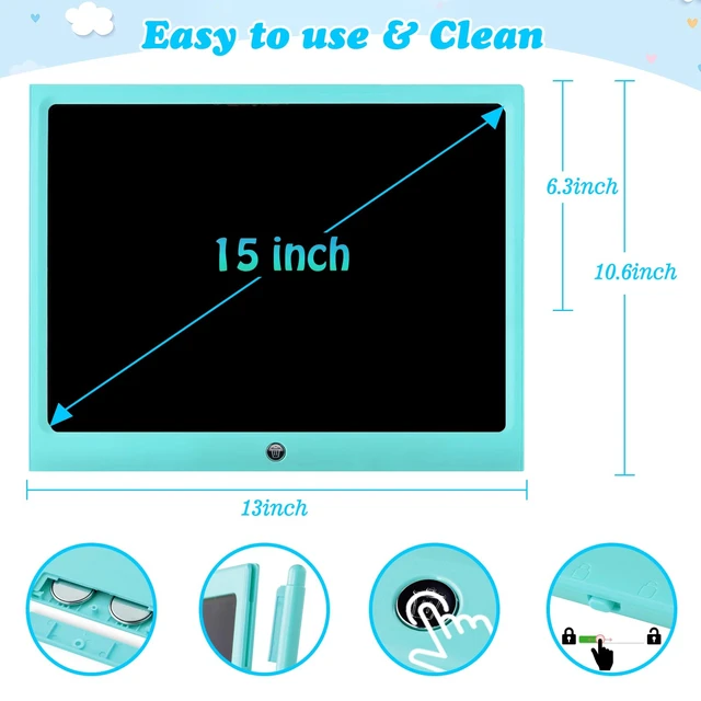 Alt view image 4 of 7 - LCD Writing Tablet Kids Toys -15 Inch Toddler Toys Learning Drawing Pad Toys for 3 4 5 6 7 8 Years Boys Girls Birthday Christmas Easter Thanksgiving Gift Creative Doodle Board
