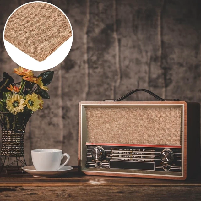 Alt view image 6 of 6 - 19.7x57.5 Inch Beige Speaker Grill Cloth Linen Speaker Fabric Dustproof Speaker Fabric, Stereo Fabric Replacement Mesh Cloth for Home Stage Speakers Media Cabinet KTV Boxes Repair