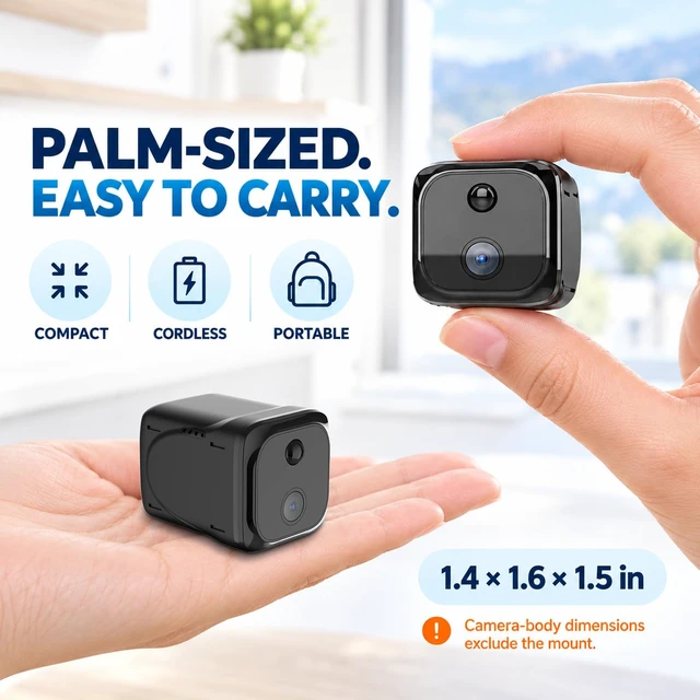 Alt view image 2 of 7 - Mini 4G LTE Cellular Security Camera, 2K Small No WiFi Security Camera SIM Card Camera,15 Days Standby Battery, Magnetic Mount, Motion Alerts, Night Vision, for RV, Garage and Protected Storage