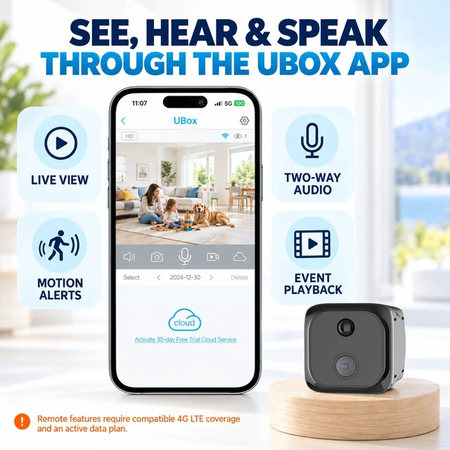 Alt view image 5 of 7 - Mini 4G LTE Cellular Security Camera, 2K Small No WiFi Security Camera SIM Card Camera,15 Days Standby Battery, Magnetic Mount, Motion Alerts, Night Vision, for RV, Garage and Protected Storage