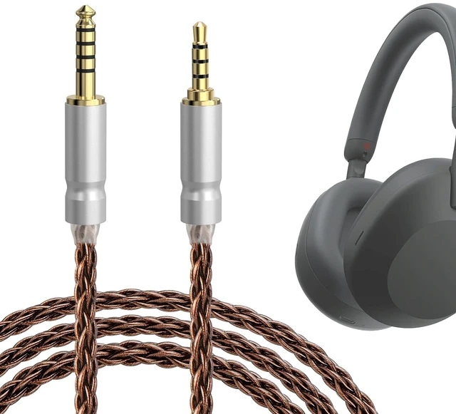 Main image of Apollo 6NOCC Copper Upgrade Audio Cable Compatible with Sony WH-1000XM6/1000XM5/1000XM4, 4.4mm to 3.5mm Replacement Headphones Cord (9.8ft / 3m)