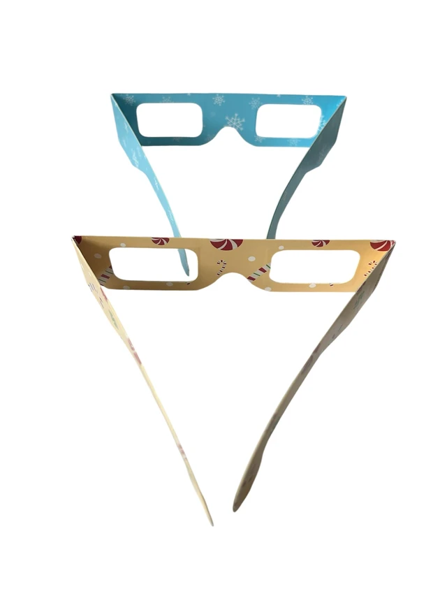 Alt view image 5 of 7 - 3D Glasses - 6 Pack with Unique Designs: Snowflake, Candycane, Christmas Tree, Gingerbread Man, Snowman & Santa. Perfect for Kids, Holiday Lights, Unique Gifts & Stocking Stuffers