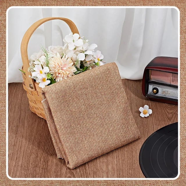 Alt view image 5 of 6 - 19.7x57.5 Inch Beige Speaker Grill Cloth Linen Speaker Fabric Dustproof Speaker Fabric, Stereo Fabric Replacement Mesh Cloth for Home Stage Speakers Media Cabinet KTV Boxes Repair