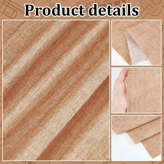 Alt view image 4 of 6 - 19.7x57.5 Inch Beige Speaker Grill Cloth Linen Speaker Fabric Dustproof Speaker Fabric, Stereo Fabric Replacement Mesh Cloth for Home Stage Speakers Media Cabinet KTV Boxes Repair