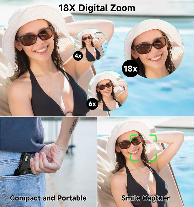 Alt view image 4 of 7 - 5K Digital Camera,80MP Cameras for Photography with 64GB SD Card,Autofoucs Vlogging Camera for YouTube with 180° Flip Screen,18X Zoom,Anti-Shake Compact Vlog Travel Camera for Beginner,Teens,Black