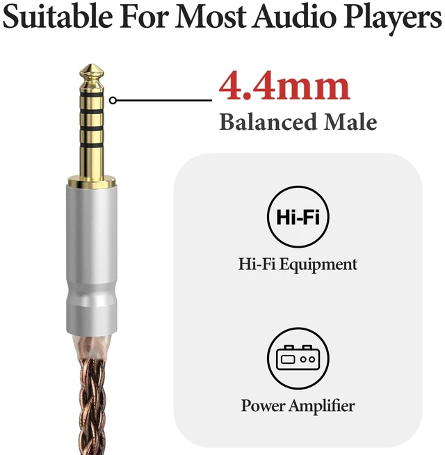 Alt view image 3 of 6 - Apollo 6NOCC Copper Upgrade Audio Cable Compatible with Sony WH-1000XM6/1000XM5/1000XM4, 4.4mm to 3.5mm Replacement Headphones Cord (9.8ft / 3m)
