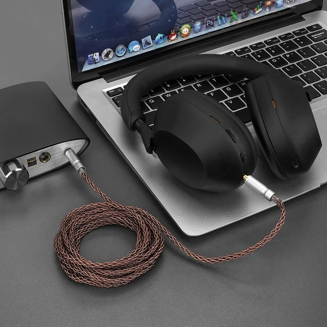 Alt view image 6 of 6 - Apollo 6NOCC Copper Upgrade Audio Cable Compatible with Sony WH-1000XM6/1000XM5/1000XM4, 4.4mm to 3.5mm Replacement Headphones Cord (9.8ft / 3m)
