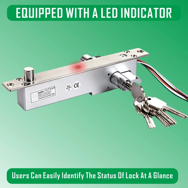 Alt view image 4 of 7 - Keyed Electric Drop Bolt Lock with Manual Key Override Fail-Secure Heavy Duty for Commercial Access Control Security System