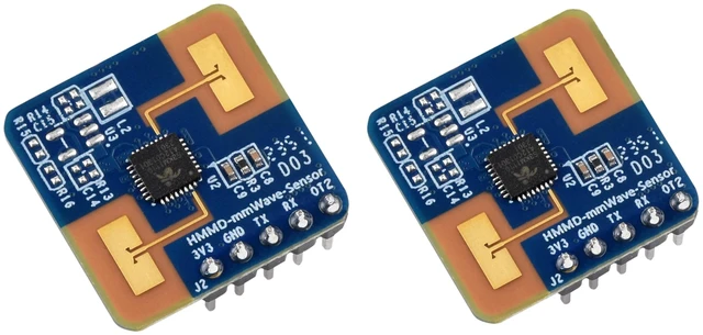 Main image of 2PCS Human Micro-Motion Detection mmWave Sensor, Compatible with Raspberry Pi/Pi Pico/Jetson Nano/ESP32, 24GHz mmWave Radar, Frequency Modulated Continuous Wave (FMCW) Technology, UART & GPIO Output