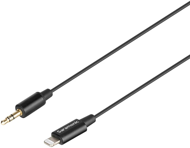 Alt view image 3 of 7 - 3.5mm TRS Male to Apple Lightning Connector Microphone & Audio Adapter Cable 9" (22.86cm) (SR-C2000), black