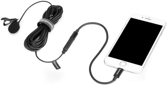 Alt view image 5 of 7 - 3.5mm TRS Male to Apple Lightning Connector Microphone & Audio Adapter Cable 9" (22.86cm) (SR-C2000), black
