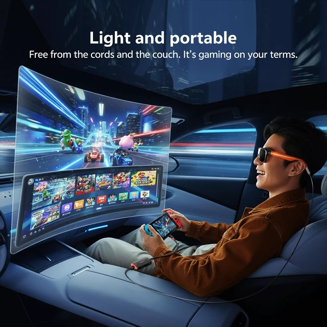 Alt view image 5 of 6 - 4K@60Hz USB C AR Glasses Adapter For Switch 2/Steam Deck/ROG Ally X 2K@120Hz, 100W PD Charging, 10Gbps Data, No Dock Needed, for XREAL/Rokid, iPhone 17/16/15 Pro/iPad/Laptop