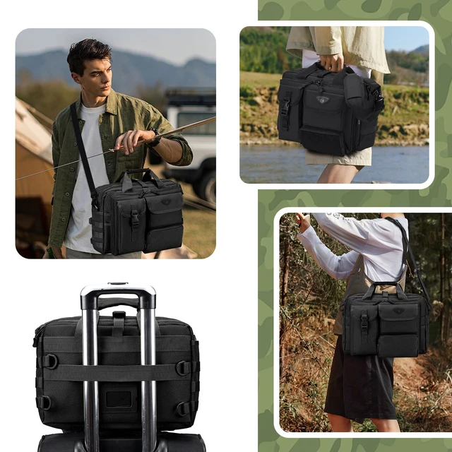 Alt view image 2 of 7 - Tactical Messenger Bag for Men Multifunctional Tactical Briefcase Men's Military Laptop Work Bag for Business Teacher