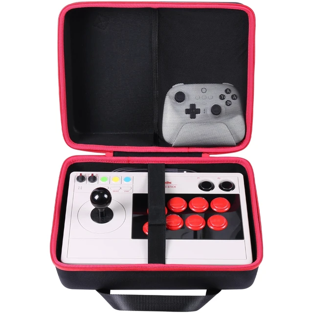 Alt view image 2 of 7 - Hard Case Compatible with 8Bitdo Arcade Stick for Xbox Series X S Portable Travel Design, Spacious Interior, Water-Resistant Exterior, Double Zippers And Grip Handle