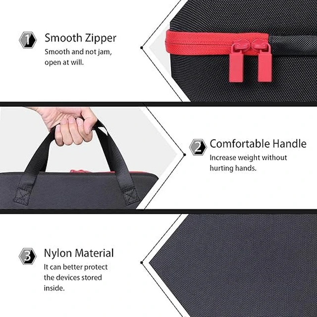 Alt view image 5 of 7 - Hard Case Compatible with 8Bitdo Arcade Stick for Xbox Series X S Portable Travel Design, Spacious Interior, Water-Resistant Exterior, Double Zippers And Grip Handle