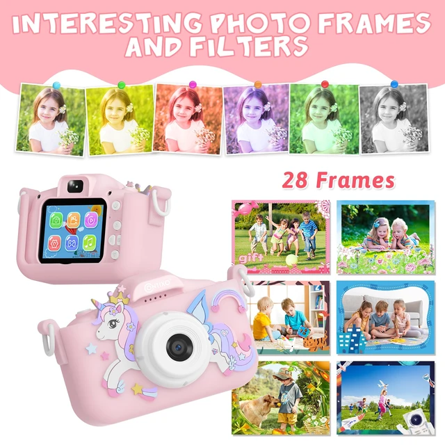 Alt view image 5 of 7 - KC3A Kids Digital Camera Toy 2026-1080P Toddler Camera with Selfie Mode, Games, Sound Recording, 8X Zoom, 8GB SD Card, USB-C Rechargeable Educational Toy for Boys Girls Ages 3-8, Pink