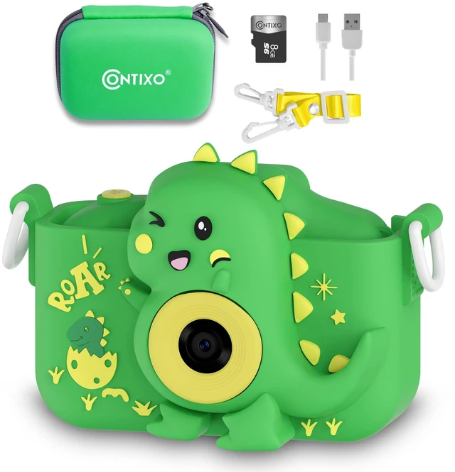 Main image of KC3A Kids Digital Camera Toy 2026-1080P Toddler Camera with Selfie Mode, Games, Sound Recording, 8X Zoom, 8GB SD Card, USB-C Rechargeable Educational Toy for Boys Girls Ages 3-8, Green