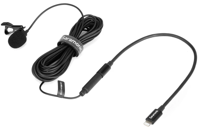Alt view image 6 of 7 - 3.5mm TRS Male to Apple Lightning Connector Microphone & Audio Adapter Cable 9" (22.86cm) (SR-C2000), black