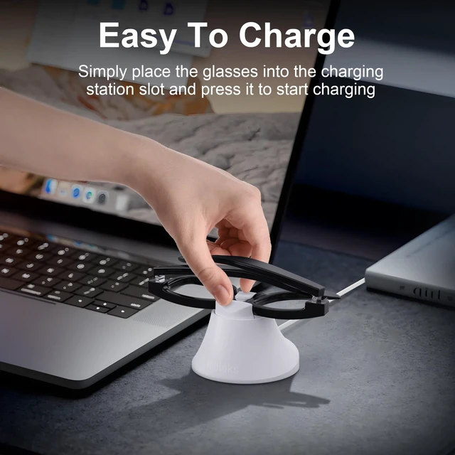 Alt view image 5 of 7 - Charging Station Compatible with Ray-Ban Meta Wayfarer/Gen 2 and Skyler/Gen 2 Accessories, Magnetic Charger Dock Stand with Fast Charging & LED Indicator for Smart Glasses & Glasses Case