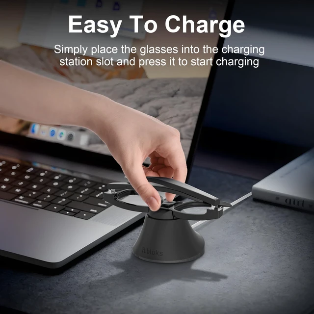 Alt view image 5 of 7 - Charging Station Compatible with Ray-Ban Meta Wayfarer/Gen 2 and Skyler/Gen 2, Magnetic Charger Dock Stand with Fast Charging & LED Indicator for RayBan Meta Gen 2 Smart Glasses & Glasses Case