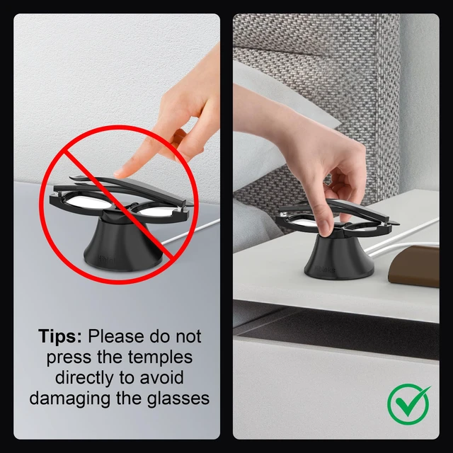 Alt view image 7 of 7 - Charging Station Compatible with Ray-Ban Meta Wayfarer/Gen 2 and Skyler/Gen 2, Magnetic Charger Dock Stand with Fast Charging & LED Indicator for RayBan Meta Gen 2 Smart Glasses & Glasses Case