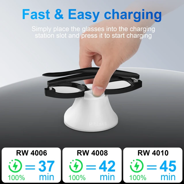 Alt view image 3 of 7 - HiBloks Magnetic Charging Station for Ray-Ban Meta Wayfarer/Skyler Gen 2/1 Fast Charging Dock with LED Indicator Compatible with Ray-Ban Meta Wayfarer/Skyler Gen 2/1 Smart Glasses Accessories (White)