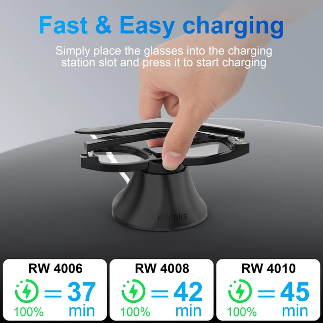 Alt view image 3 of 7 - HiBloks Magnetic Charging Station for Ray-Ban Meta Wayfarer/Skyler Gen 2/1 Fast Charging Dock with LED Indicator Compatible with Ray-Ban Meta Wayfarer/Skyler Gen 2/1 Smart Glasses Accessories (Black)